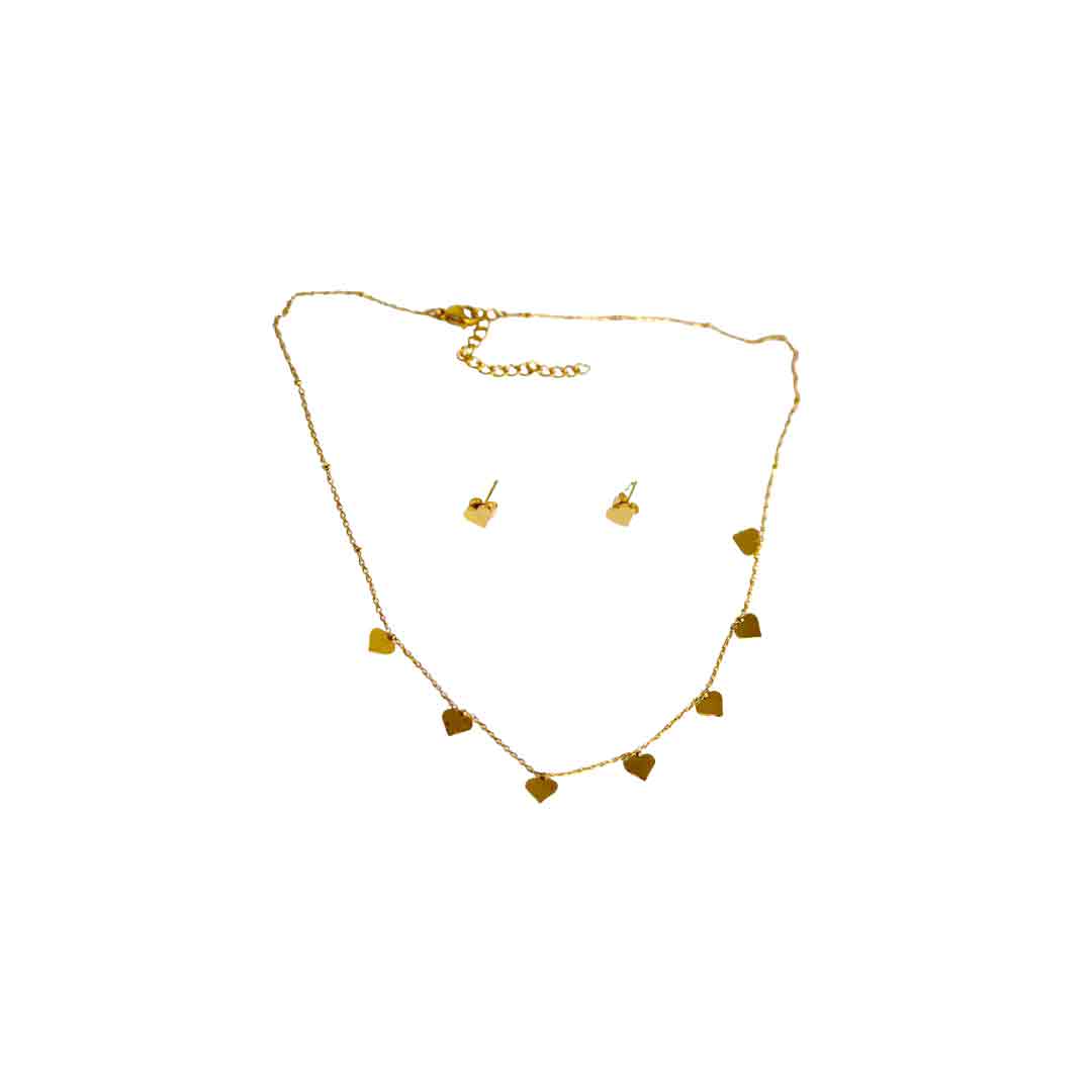 Set Boucles d'oreilles et Collier Coeur