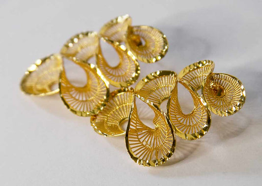 Boucles d'oreilles dorées , en forme torsadée, en acier inoxydable