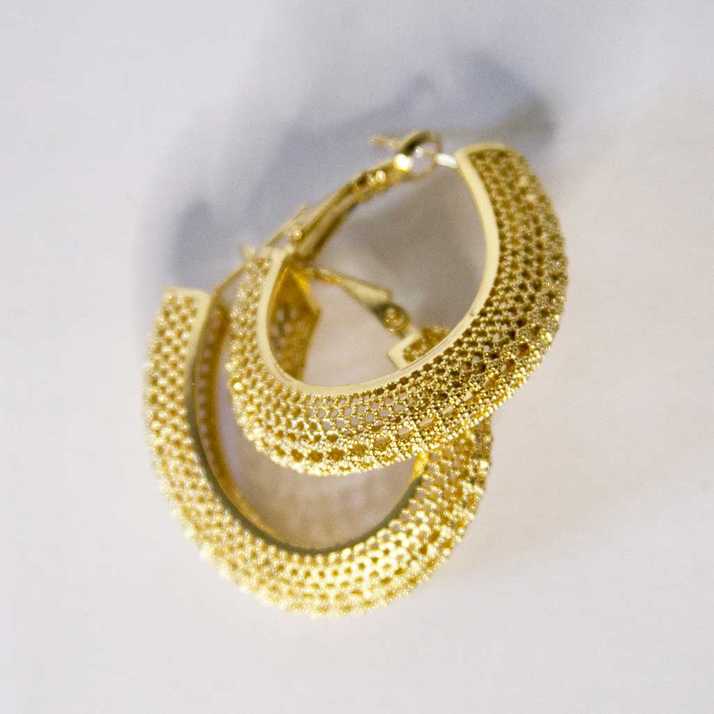 Boucles d'oreilles en cercle, dorées, acier inoxydable,