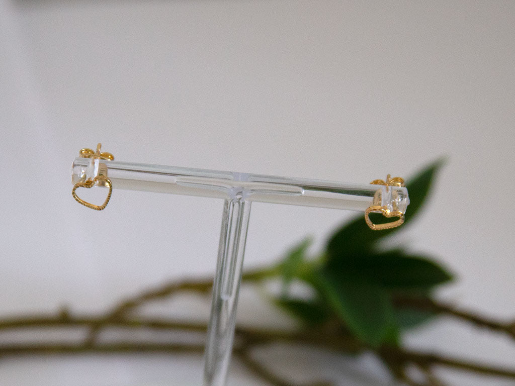boucles d'oreilles puces en forme de coeur