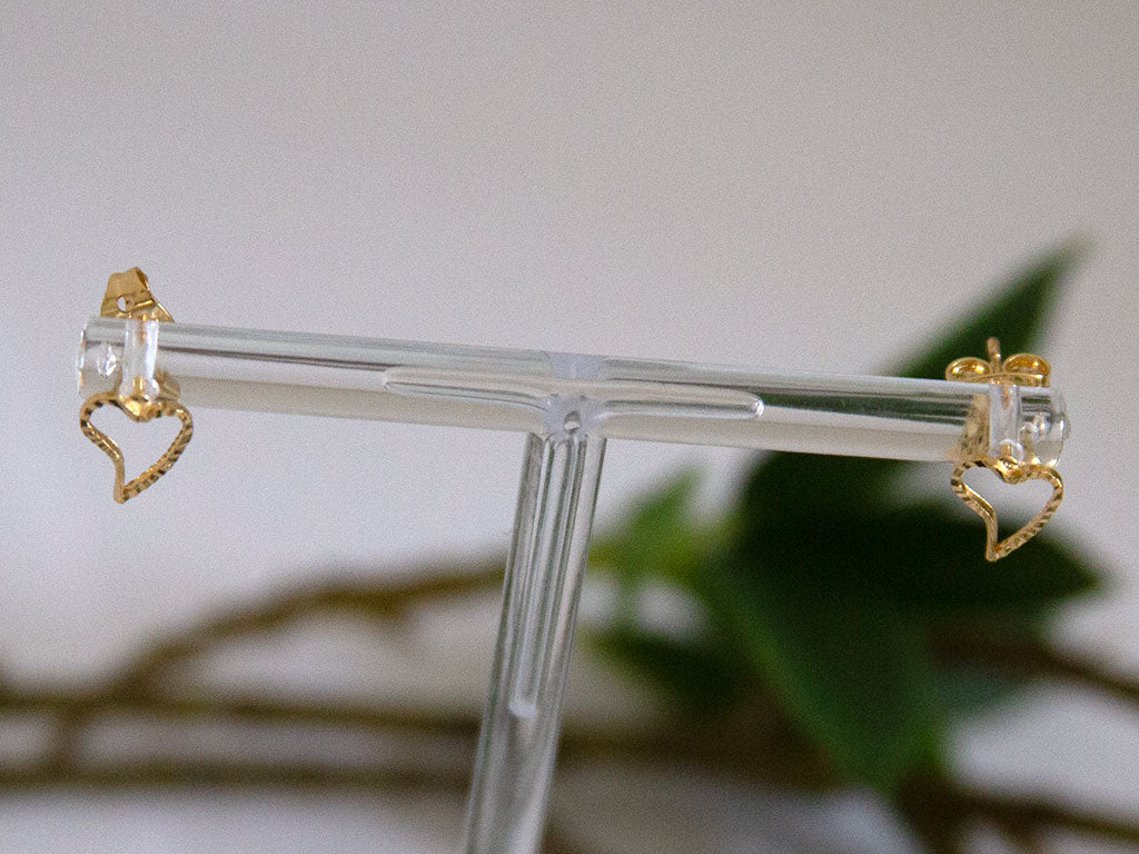 boucles d'oreilles puces en formes de coeur