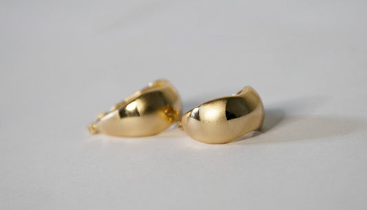 Boucles d'oreilles simples, dorées en acier inoxydable