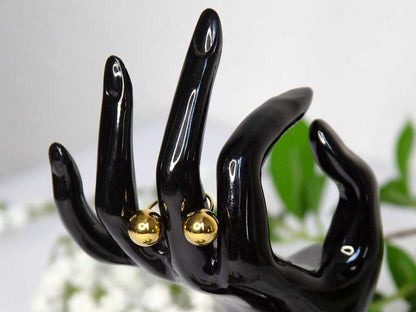 Bague Bubble dorée ouverte avec double boule en acier inoxydable, design minimaliste – Lidiar Collection