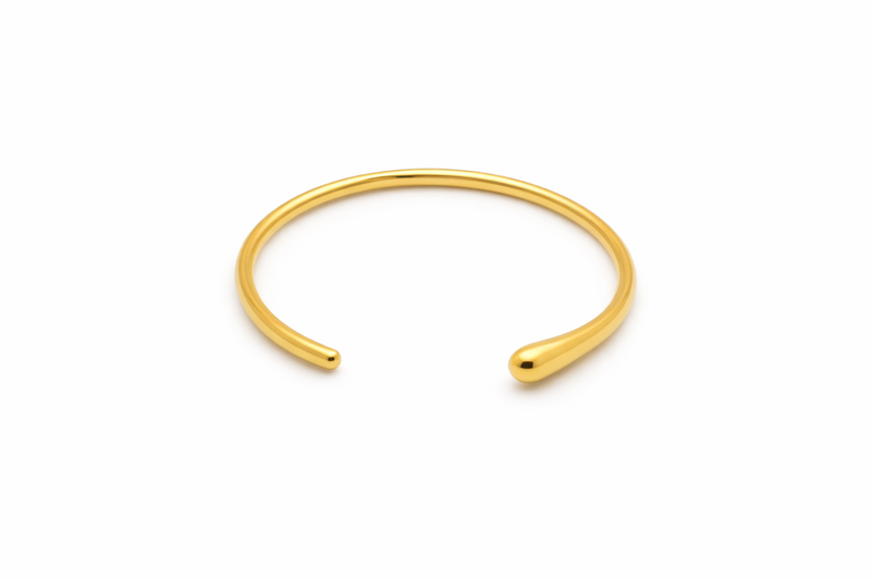 Bracelet jonc ouvert doré en acier inoxydable, design minimaliste et élégant – Lidiar Collection