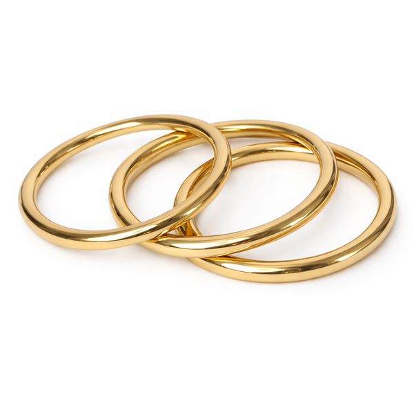 Lot de bracelets joncs dorés en acier inoxydable, design minimaliste et élégant – Lidiar Collection