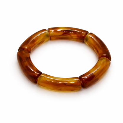 Bracelet en résine effet ambre marron et miel, design élégant et moderne – Lidiar Collection