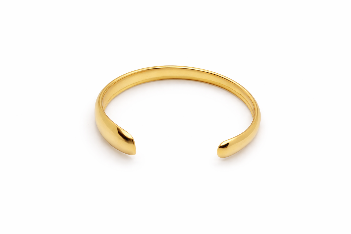 Bracelet jonc ouvert doré en acier inoxydable, design épuré et élégant – Lidiar Collection